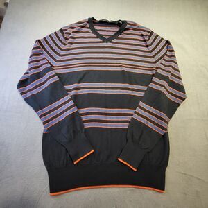 Sean John Sweater Men's XL Striped Long Sleeve V Neck